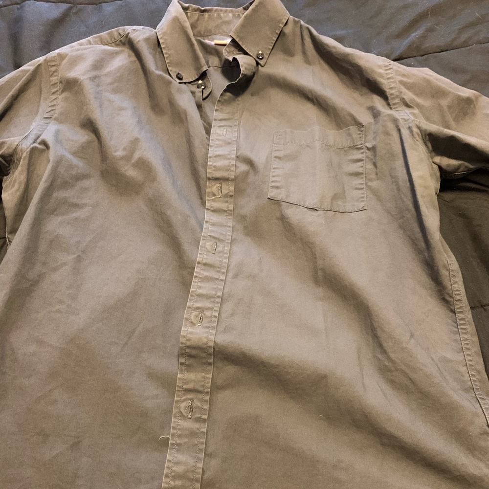 Long sleeve gray formal dress shirt L